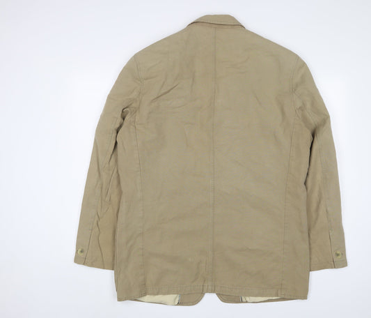 Mens UK Size L Swept Beige Biker Coat