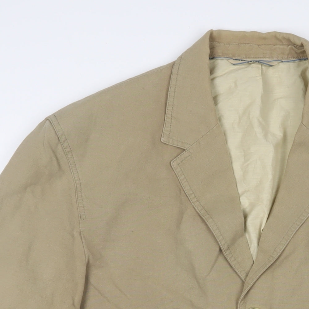 Mens UK Size L Swept Beige Biker Coat
