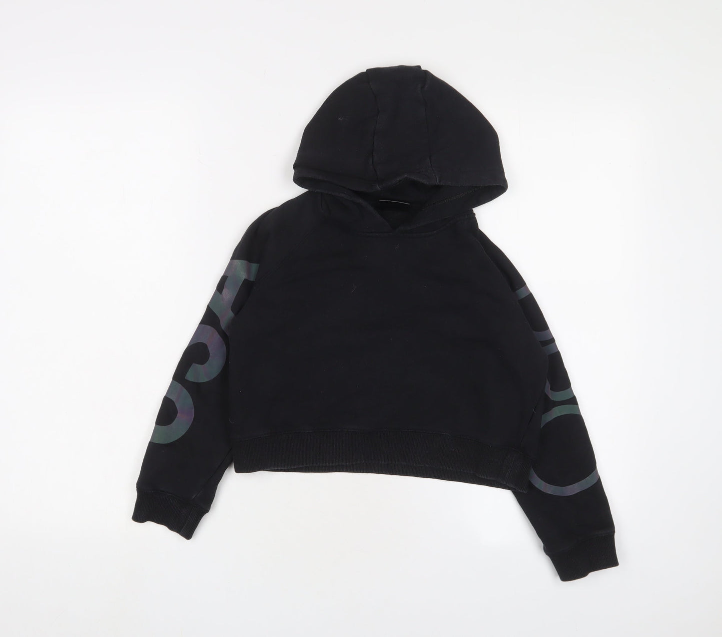 USA Pro Girls Black Cotton Pullover Hoodie Size 9-10 Years Pullover - Logo