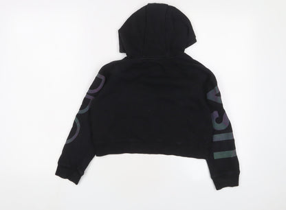 USA Pro Girls Black Cotton Pullover Hoodie Size 9-10 Years Pullover - Logo