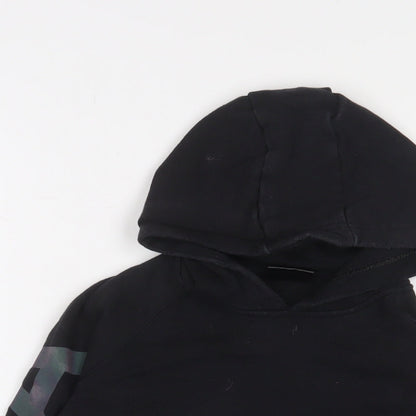 USA Pro Girls Black Cotton Pullover Hoodie Size 9-10 Years Pullover - Logo