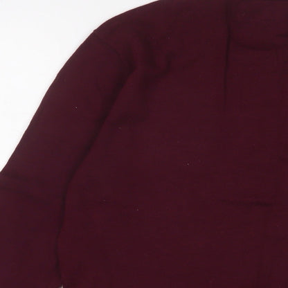 Jack Wills Mens Red Crew Neck Cotton Pullover Jumper Size XS Long Sleeve - Logo, Embroidered