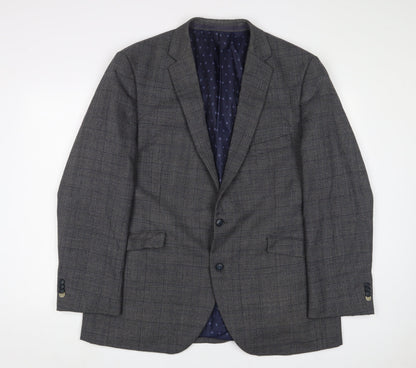 Mens UK Size 48 Brook Taverner Regular Grey Suit Jacket