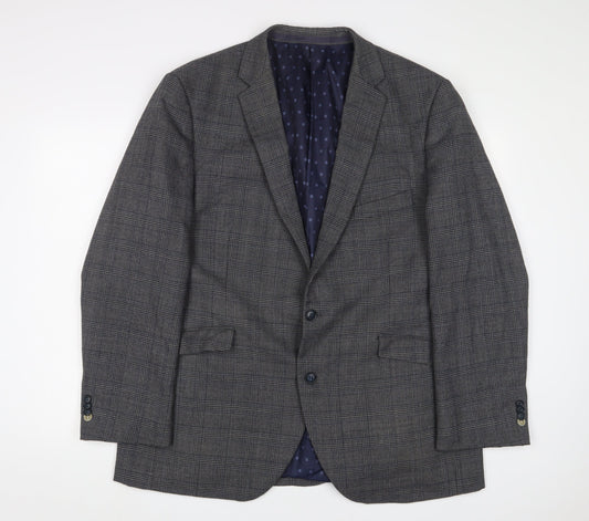 Mens UK Size 48 Brook Taverner Regular Grey Suit Jacket