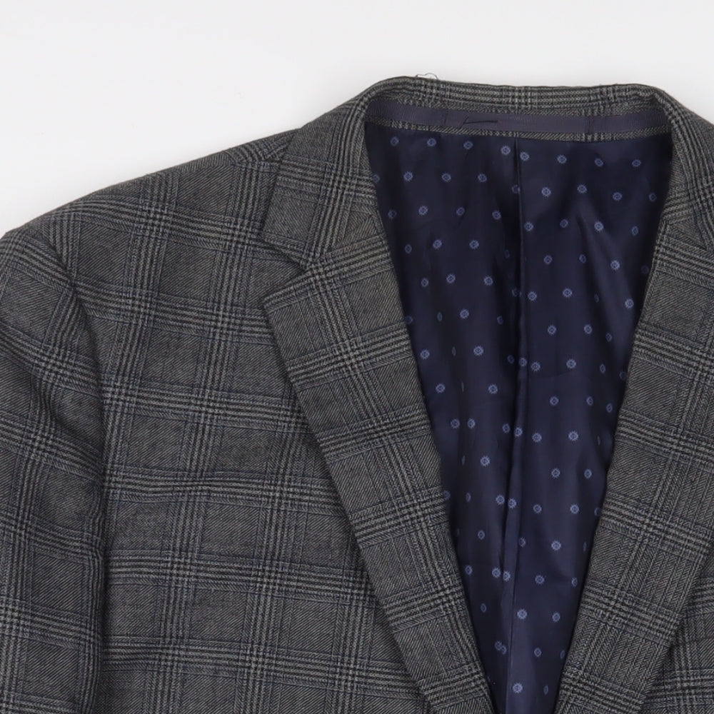Mens UK Size 48 Brook Taverner Regular Grey Suit Jacket