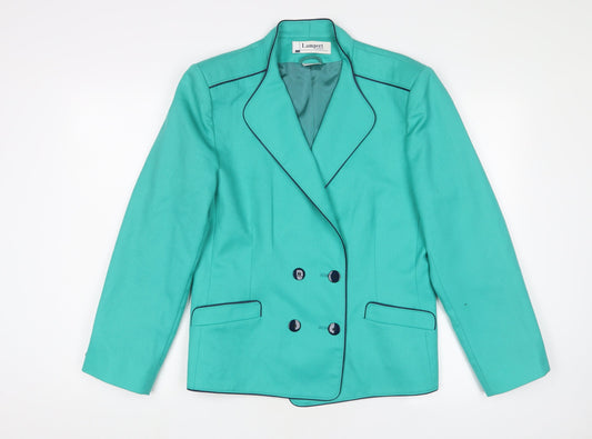 Lampert Womens Green Jacket Blazer Size 14 Button