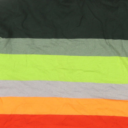 Wezc Mens Multicoloured Crew Neck Striped Cotton Pullover Jumper Size XL Long Sleeve