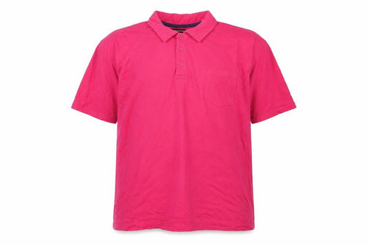 Front view of Atlas men’s pink cotton polo, size 3XL, collared button