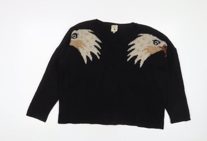 Womens UK Size 12 Yumi Black Pullover Jumper