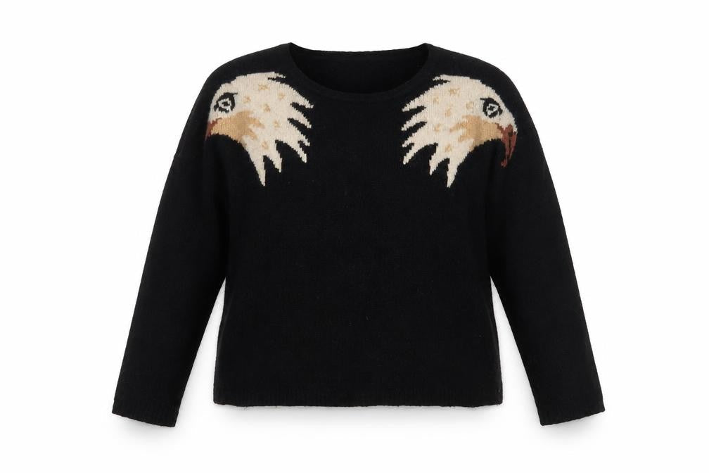 Womens UK Size 12 Yumi Black Pullover Jumper