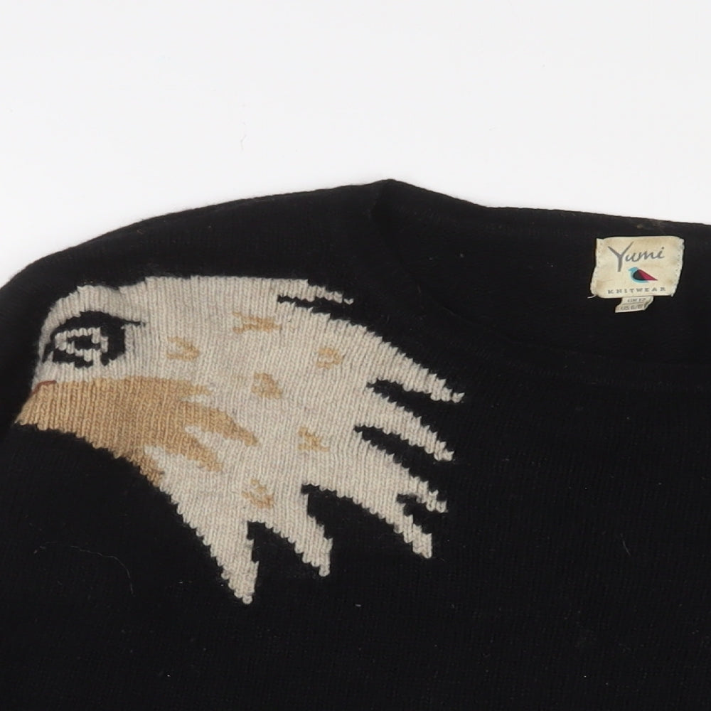 Womens UK Size 12 Yumi Black Pullover Jumper