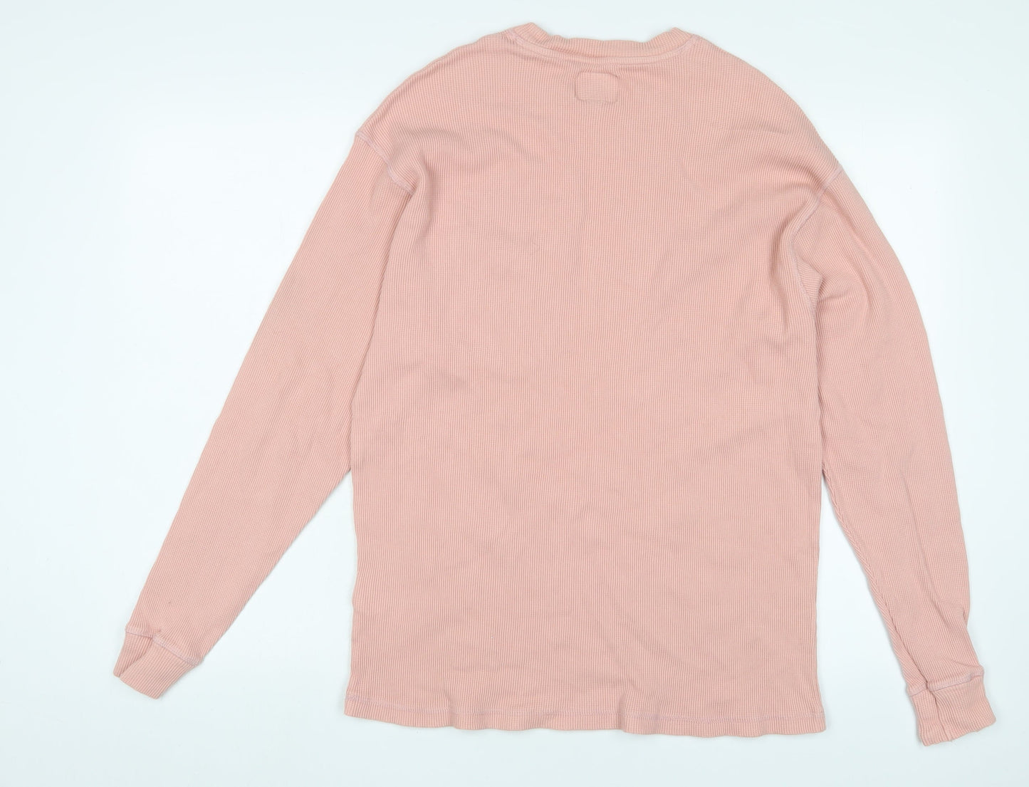 Long Gone Mens Pink Crew Neck Cotton Pullover Jumper Size XL Long Sleeve - Logo, Embroidered
