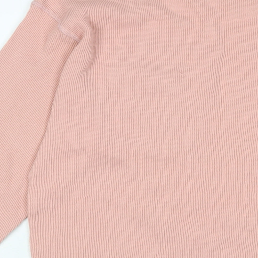 Long Gone Mens Pink Crew Neck Cotton Pullover Jumper Size XL Long Sleeve - Logo, Embroidered