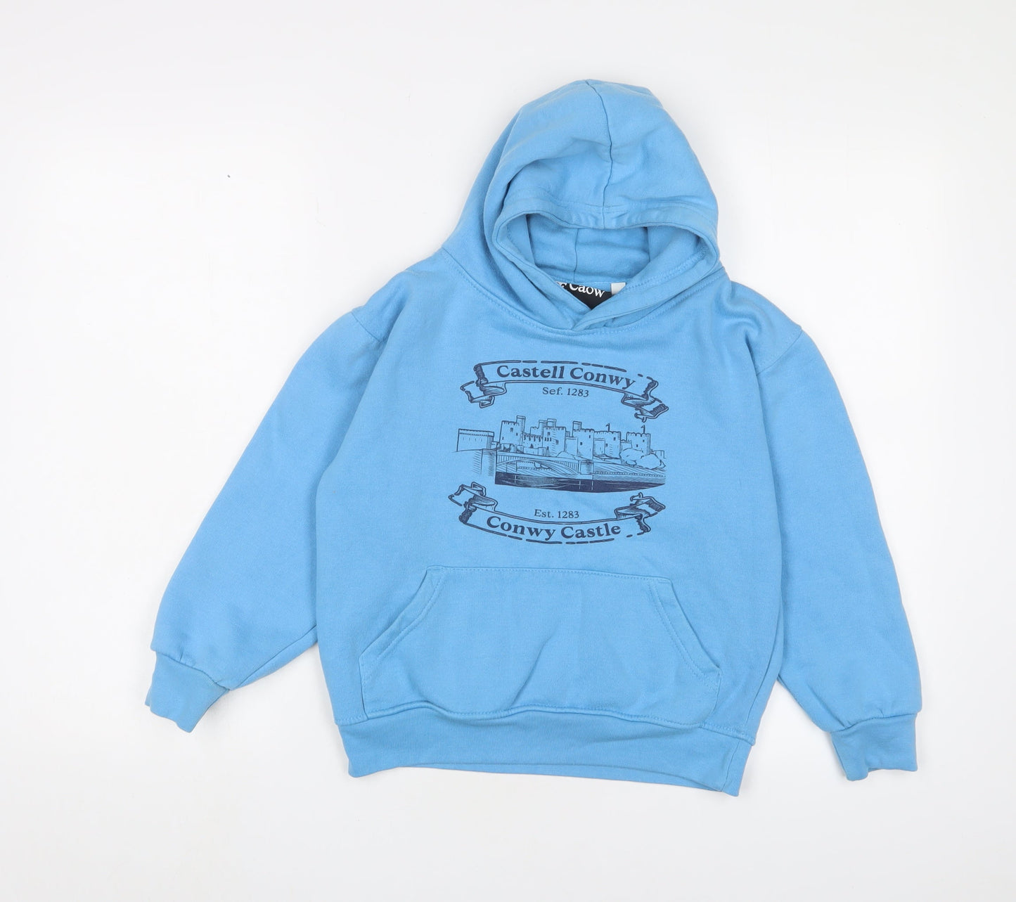 Conwyn Castle Boys Blue Cotton Pullover Hoodie Size 9-10 Years Pullover