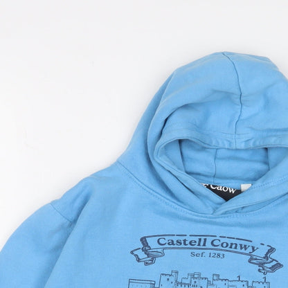 Conwyn Castle Boys Blue Cotton Pullover Hoodie Size 9-10 Years Pullover