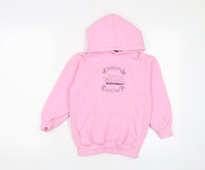 Conwyn Castle Girls Pink Cotton Pullover Hoodie Size 7-8 Years Pullover