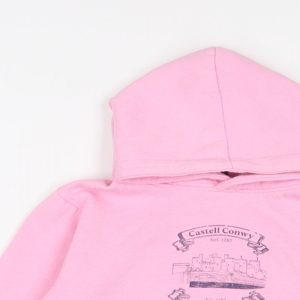 Conwyn Castle Girls Pink Cotton Pullover Hoodie Size 7-8 Years Pullover