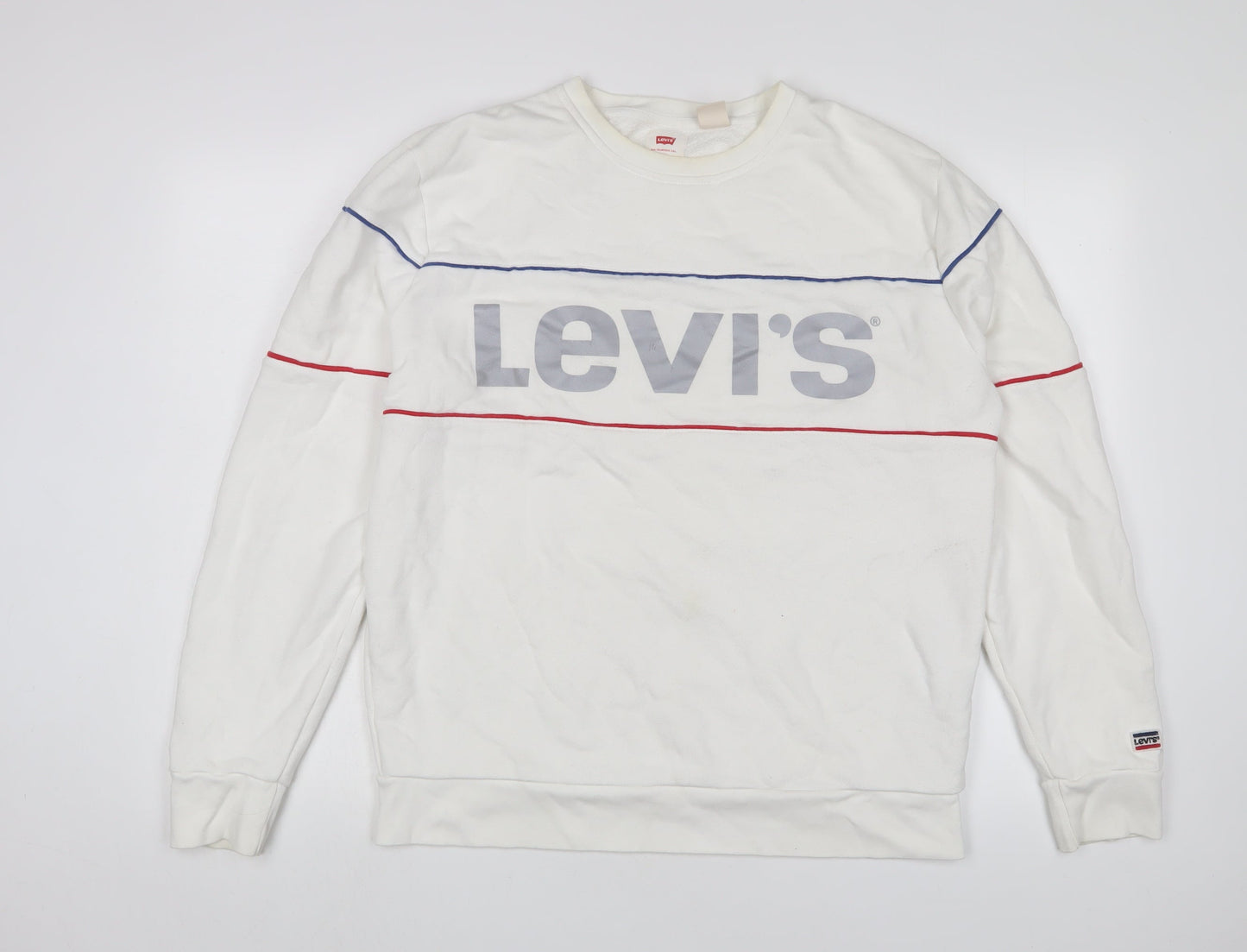 Mens UK Size L Levi's White Pullover Sweatshirt
