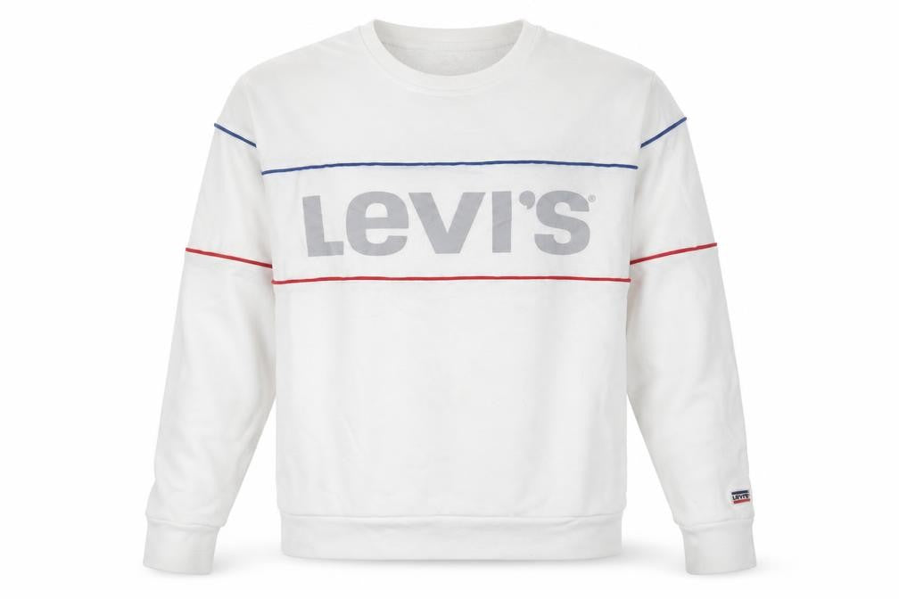 Mens UK Size L Levi's White Pullover Sweatshirt