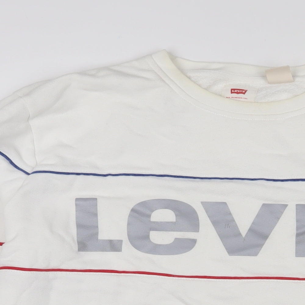 Mens UK Size L Levi's White Pullover Sweatshirt