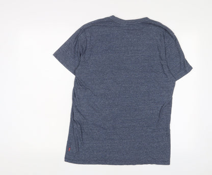 Levi's Mens Blue Cotton T-Shirt Size M Crew Neck - Logo