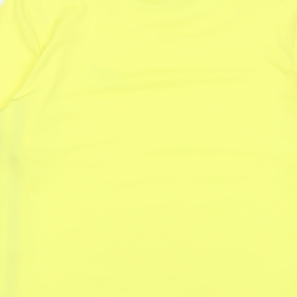 Lotto Mens Yellow Polyester Basic T-Shirt Size M Crew Neck Pullover - Logo
