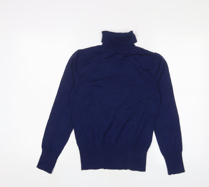 Prich Girls Blue Roll Neck Acrylic Pullover Jumper Size 13 Years Pullover - Buttons