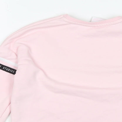 Pineapple Girls Pink Cotton Pullover Sweatshirt Size 9-10 Years Pullover - Logo, Embroidered