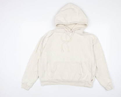 Mens UK Size M Levi's White Pullover Hoodie