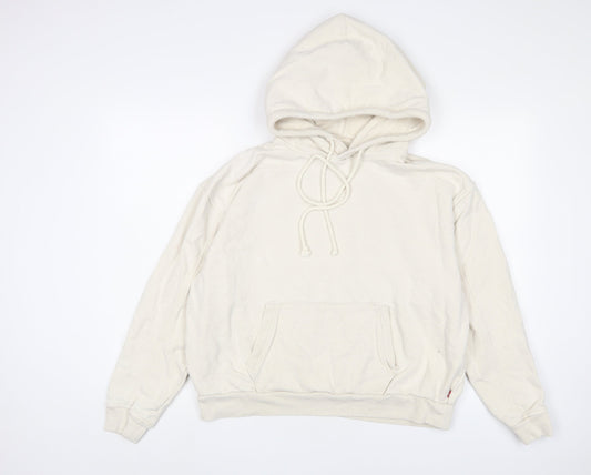 Mens UK Size M Levi's White Pullover Hoodie