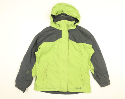 Womens UK Size 12 Mountain Life Green Rain Coat