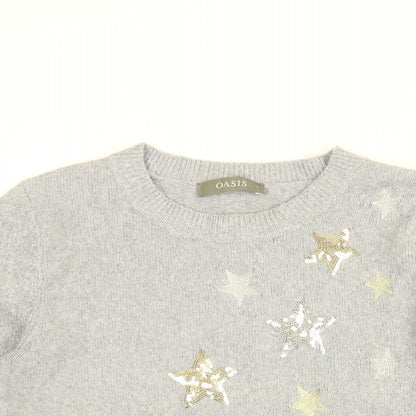 Womens UK Size S Oasis Grey Pullover Jumper