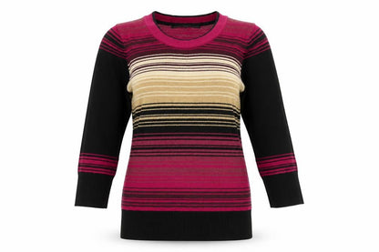Womens UK Size 8 Betty Jackson Black Multicoloured Basic T-Shirt