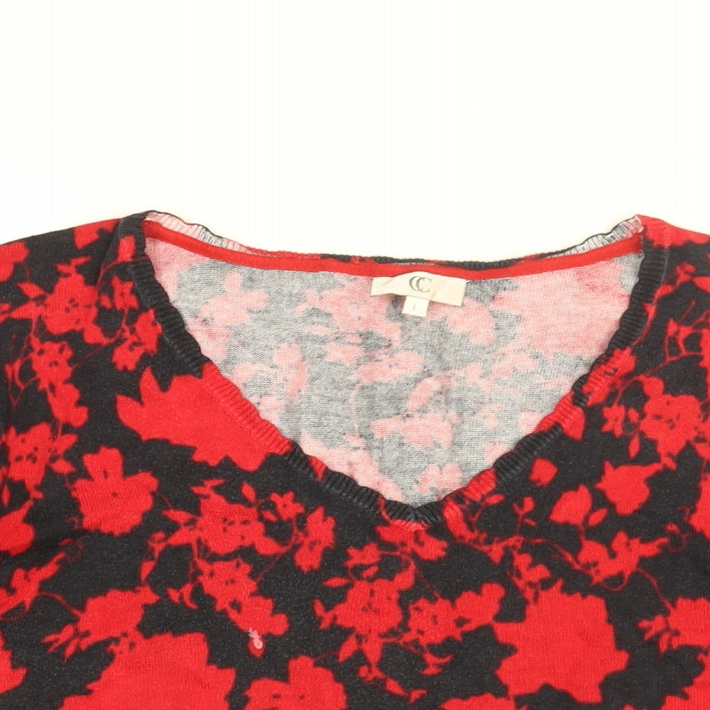 Womens UK Size L CC Black Basic T-Shirt