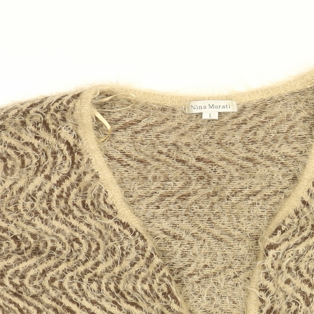 Womens UK Size L Nina Murati Brown Cardigan Jumper