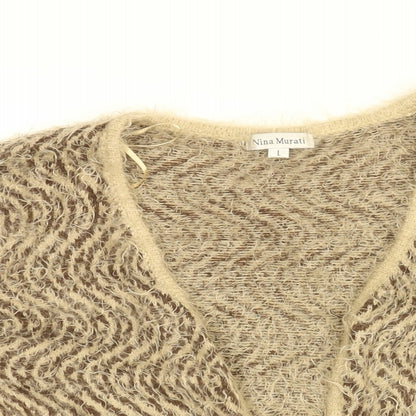 Womens UK Size L Nina Murati Brown Cardigan Jumper