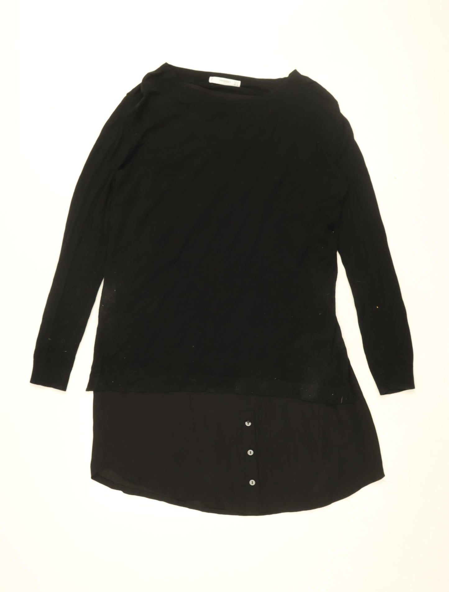Womens UK Size M Mango Black Basic Blouse