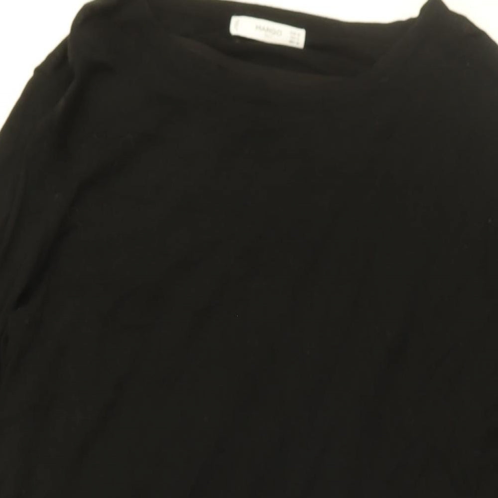 Womens UK Size M Mango Black Basic Blouse