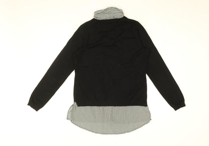 Adrianna Papell Womens Black Geometric Viscose Basic Blouse Size S Collared - Houndstooth