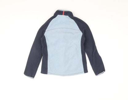 DECATHLON Girls Blue Polyester Full Zip Sweatshirt Size 8-9 Years Zip