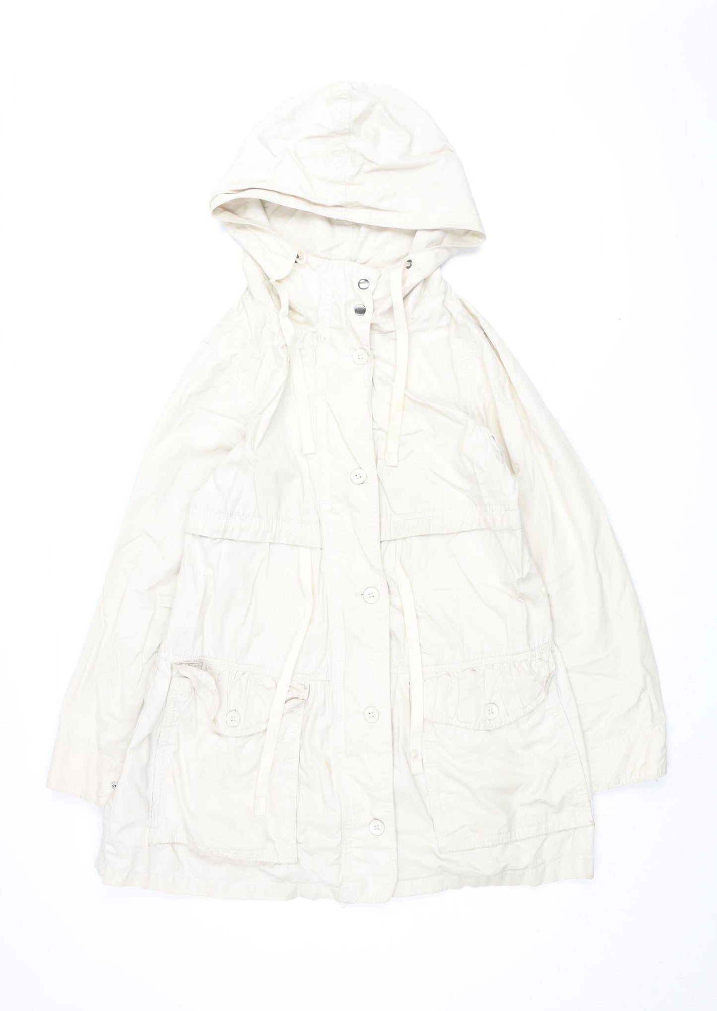 Gap Womens Beige Overcoat Coat Size S Zip