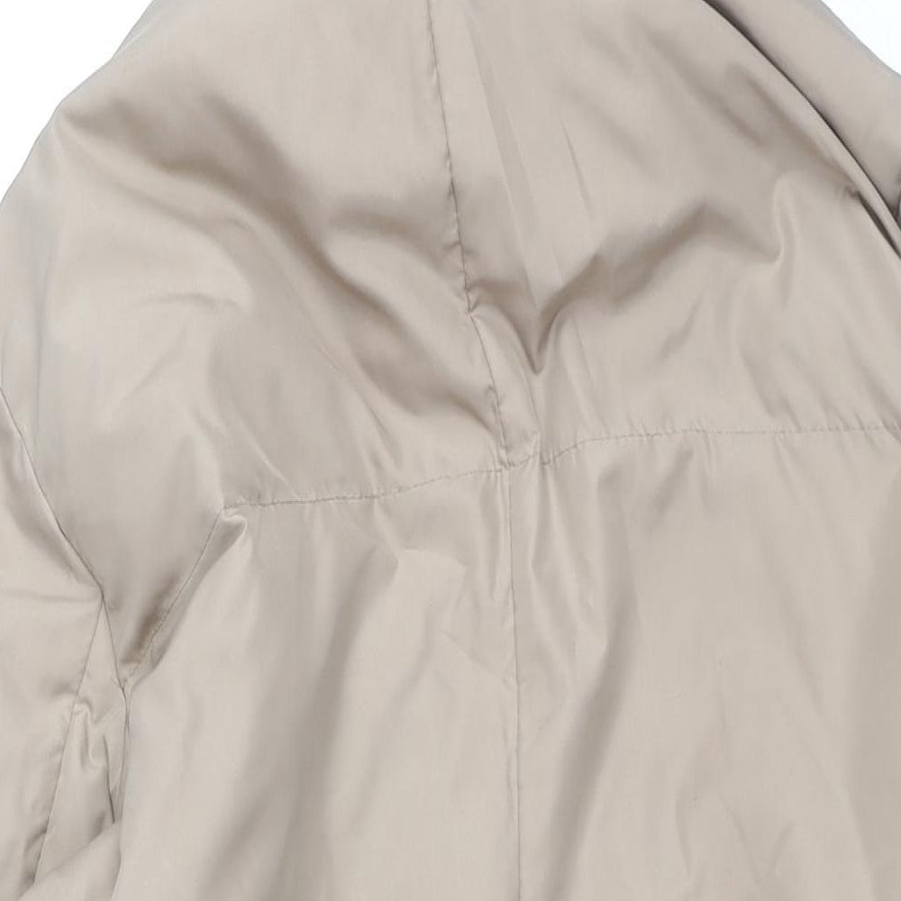 Gap Womens Beige Overcoat Coat Size XL Zip - Faux Fur Hood