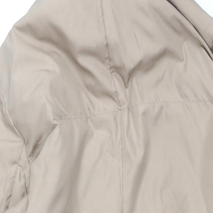 Gap Womens Beige Overcoat Coat Size XL Zip - Faux Fur Hood