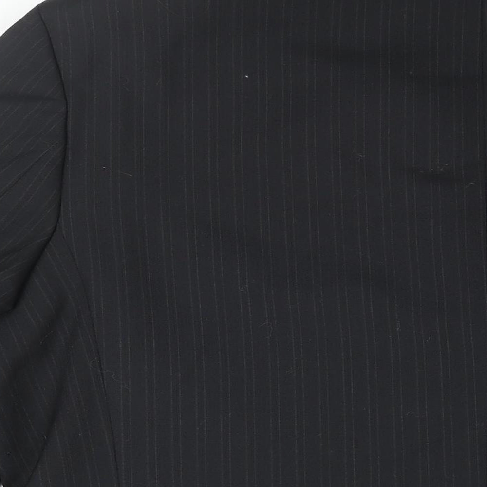 Mens UK Size 44 Pinstripe Regular Black Suit Jacket