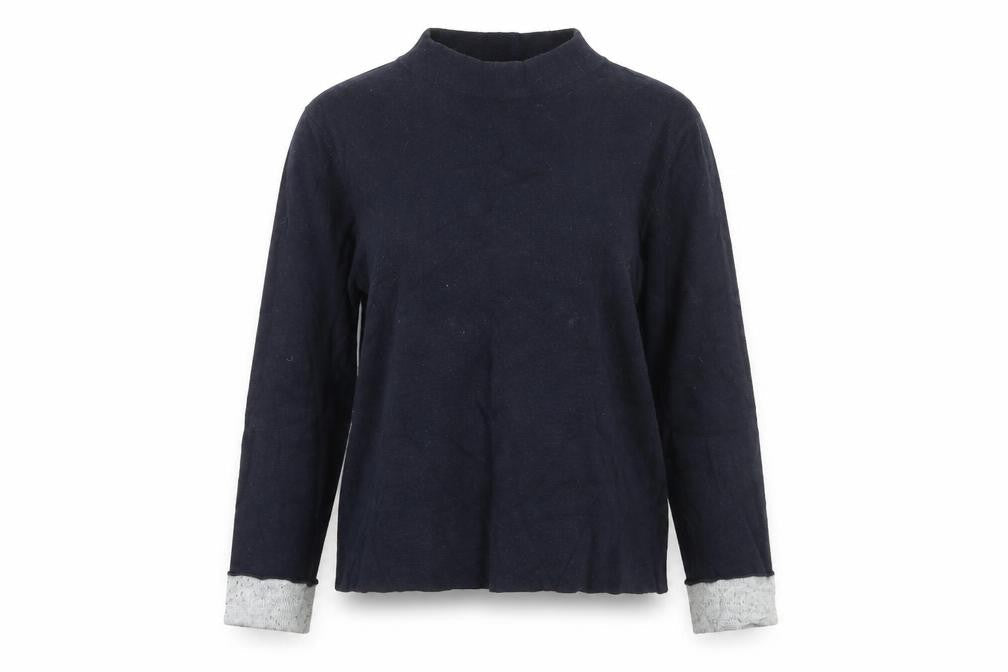 ESPRIT Womens Blue High Neck Cotton Pullover Jumper Size M