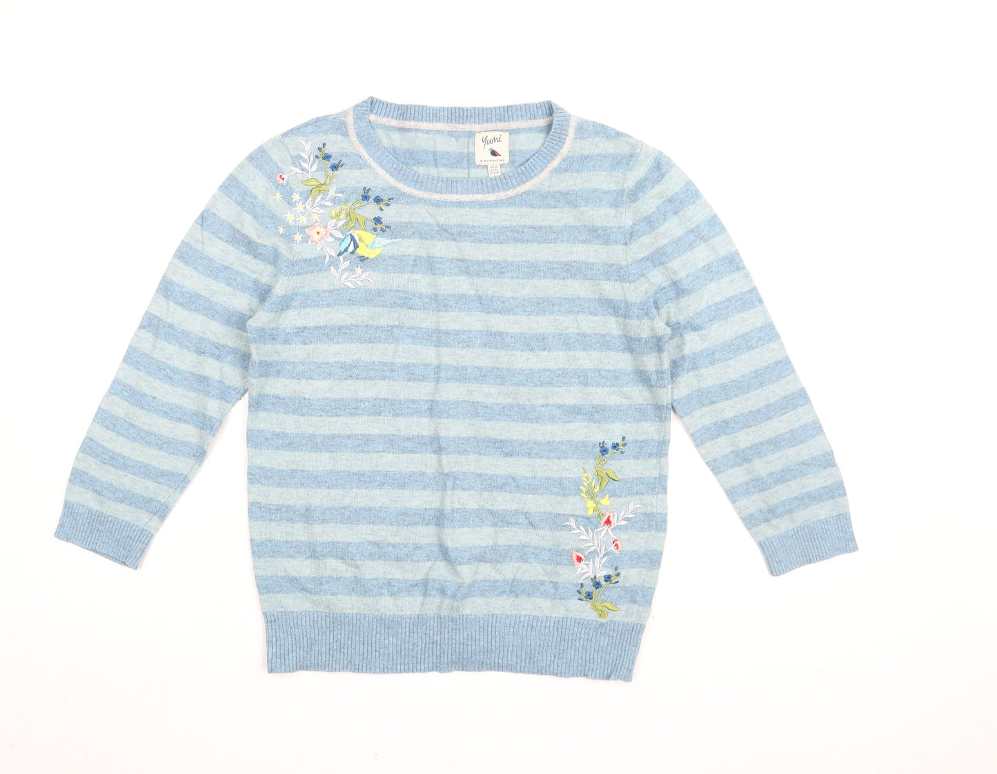 Womens UK Size 14 Yumi Blue Pullover Jumper