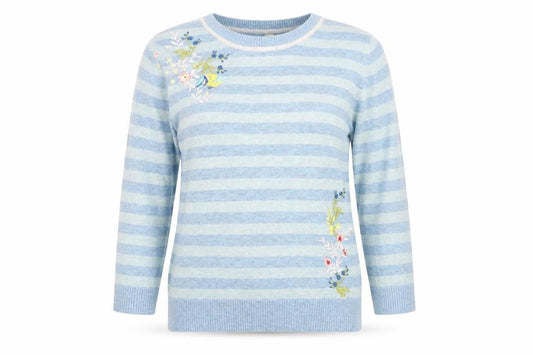 Womens UK Size 14 Yumi Blue Pullover Jumper