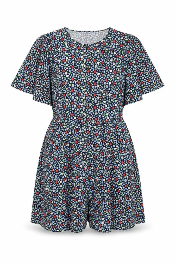Womens UK Size 10 French Connection One-Piece Black Playsuit