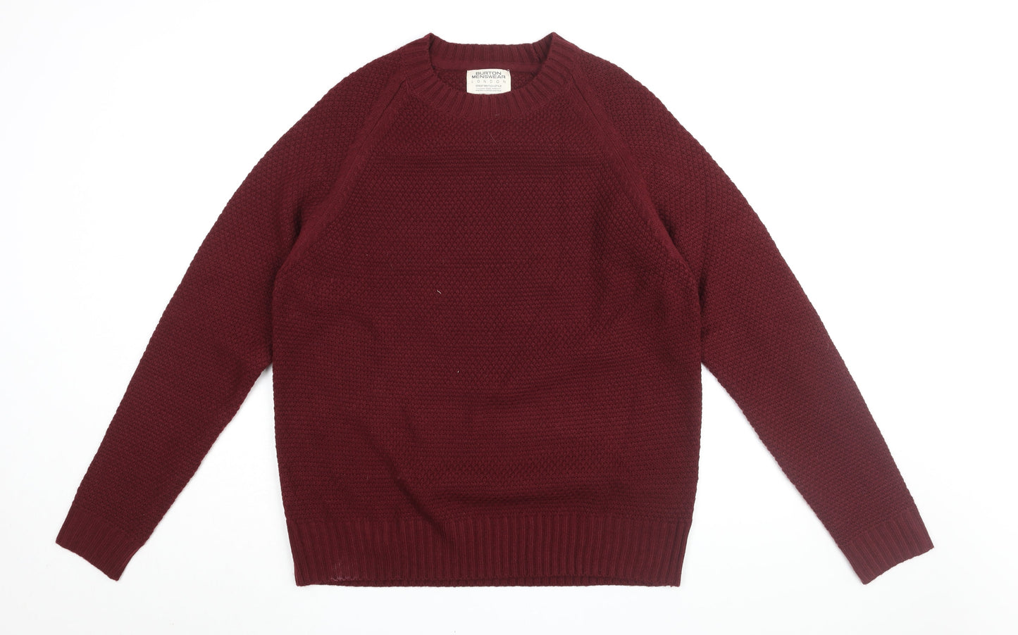 Burton Mens Red Round Neck Acrylic Pullover Jumper Size XL Long Sleeve