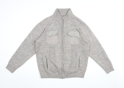 Mens UK Size L Atlas For Men Beige Full Zip Sweatshirt